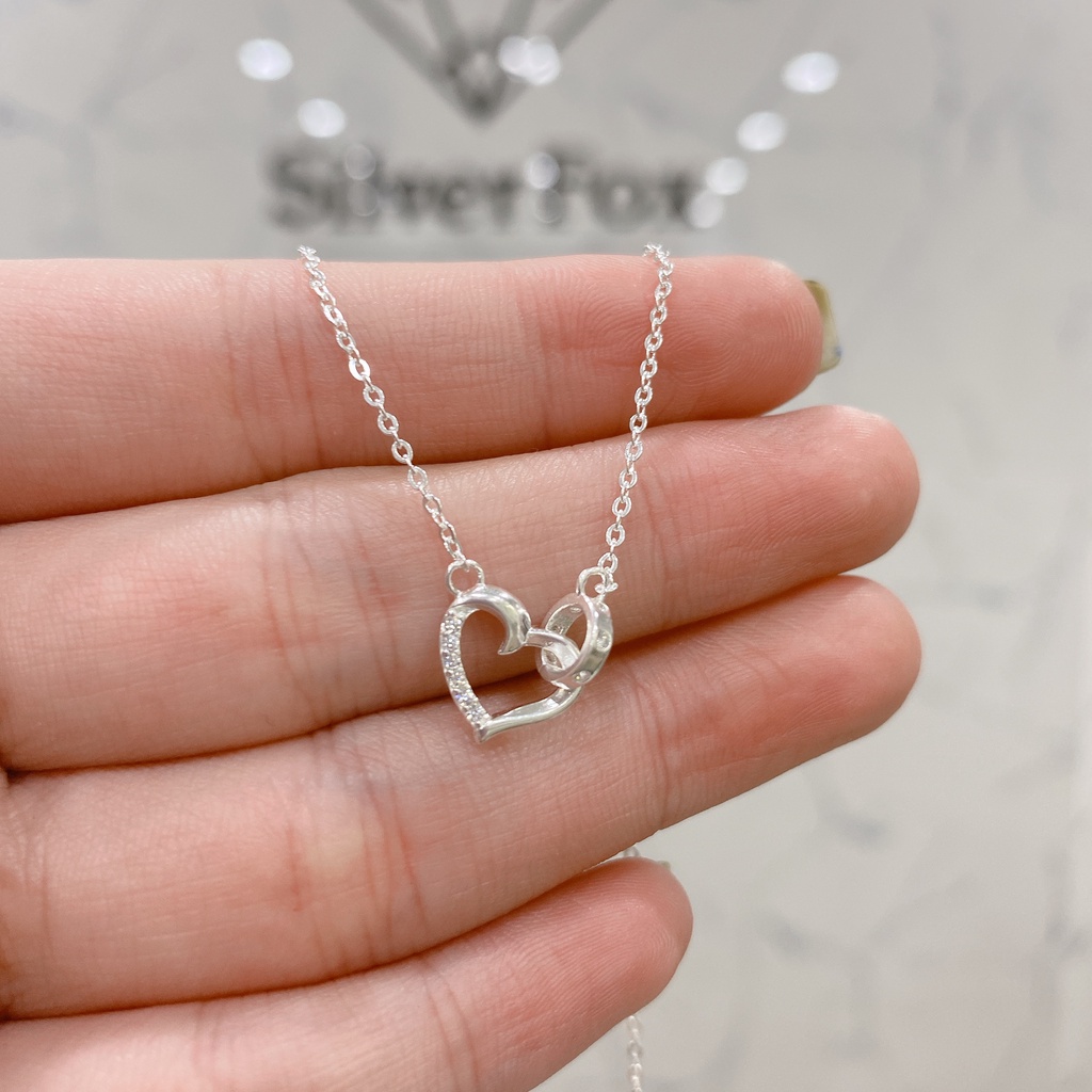 Dây Chuyền Bạc Ta Cao Cấp CaoBac Silver Tim Sơi Đá Sợi Trơn Lồng Nhẫn Độc Đáo, Mới Lạ Dành Tặng Riêng Cho Bạn Gái