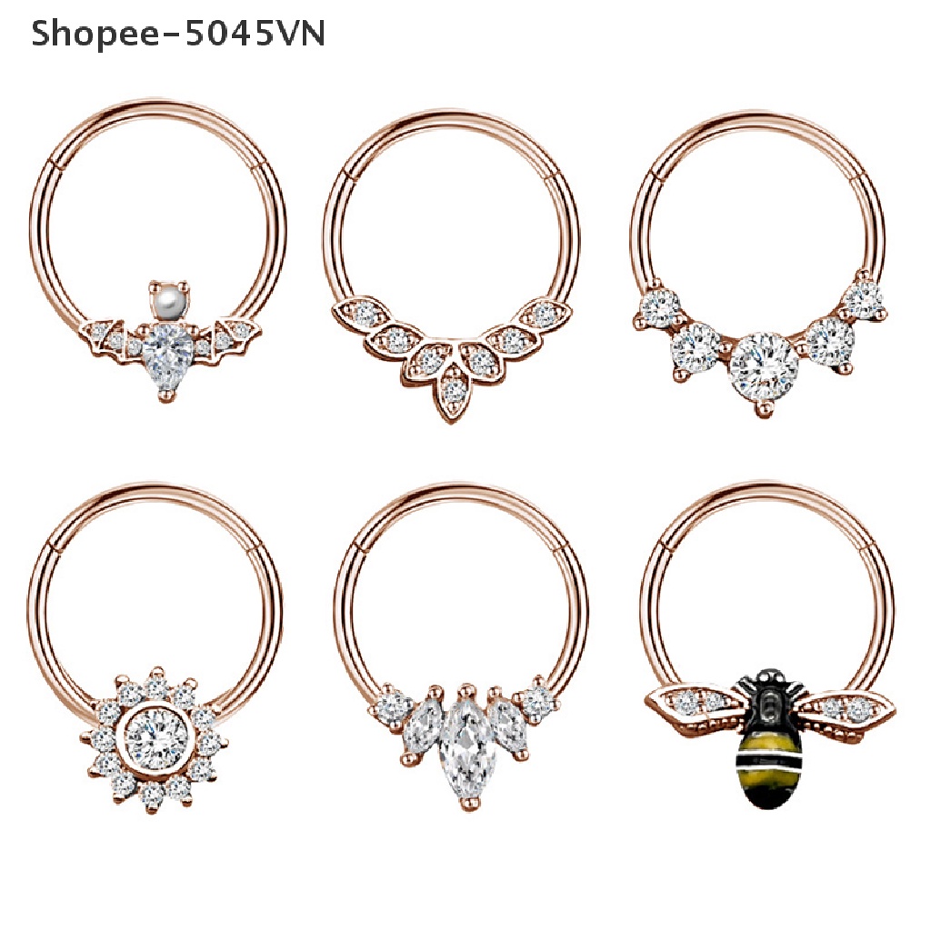 Khuyên Mũi Hình Dơi Bằng Thép Không Gỉ Đính Pha Lê