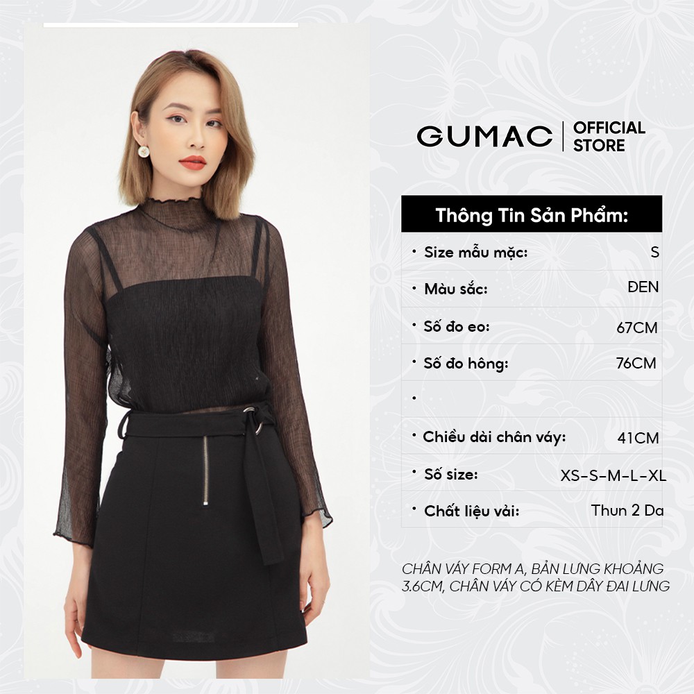 Chân váy nữ chữ A GUMAC phối dây kéo nhiều màu VB597 | BigBuy360 - bigbuy360.vn