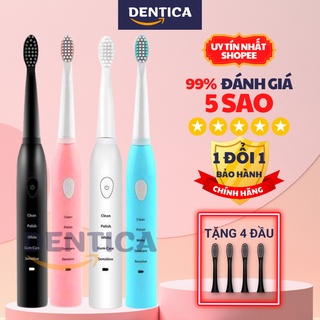 Bàn chải điện sonic x1 pro dentica tặng kèm 4 đầu bàn chải đánh răng điện tự động