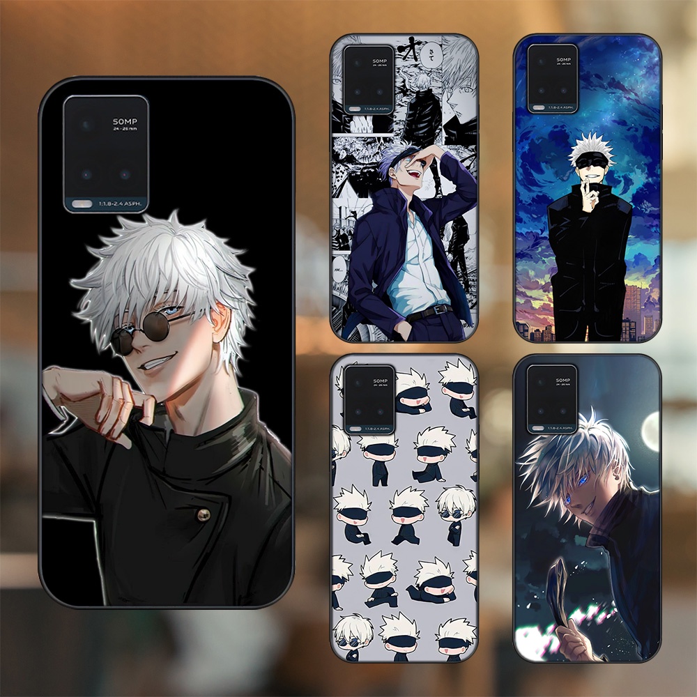 Ốp lưng Vivo Y21s, Y33s viền đen in hình Satoru Jujutsu Kaisen