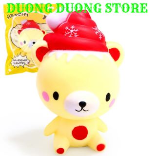 SQUISHY GẤU ĐỘI MŨ ĐỎ NOEL