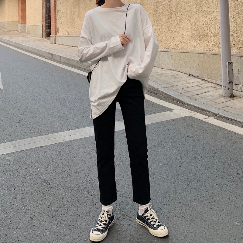 Quần jeans dài dáng ôm lưng cao cá tính 32840