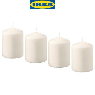 Bộ 4 nến trụ màu trắng không mùi HEMSJÖ - IKEA