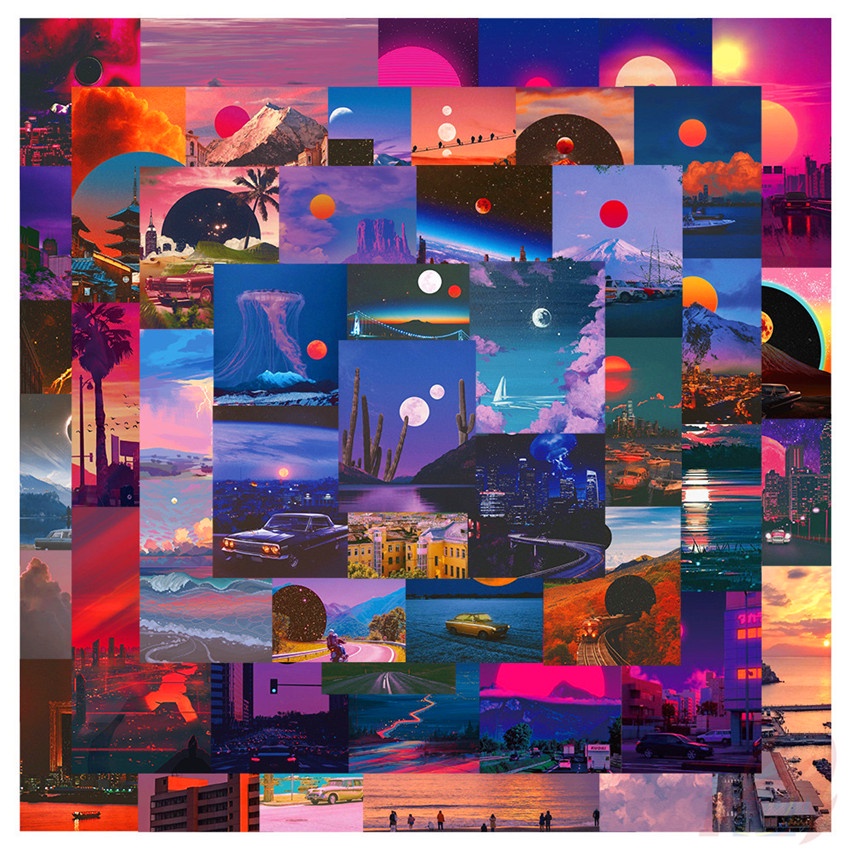 Bộ 100 Cái/Bộ ❉ Hoàng Hôn Phát Sáng Loạt Một Nhãn Dán ❉ Sticker Dán Trang Trí Đa Dạng Thời Trang