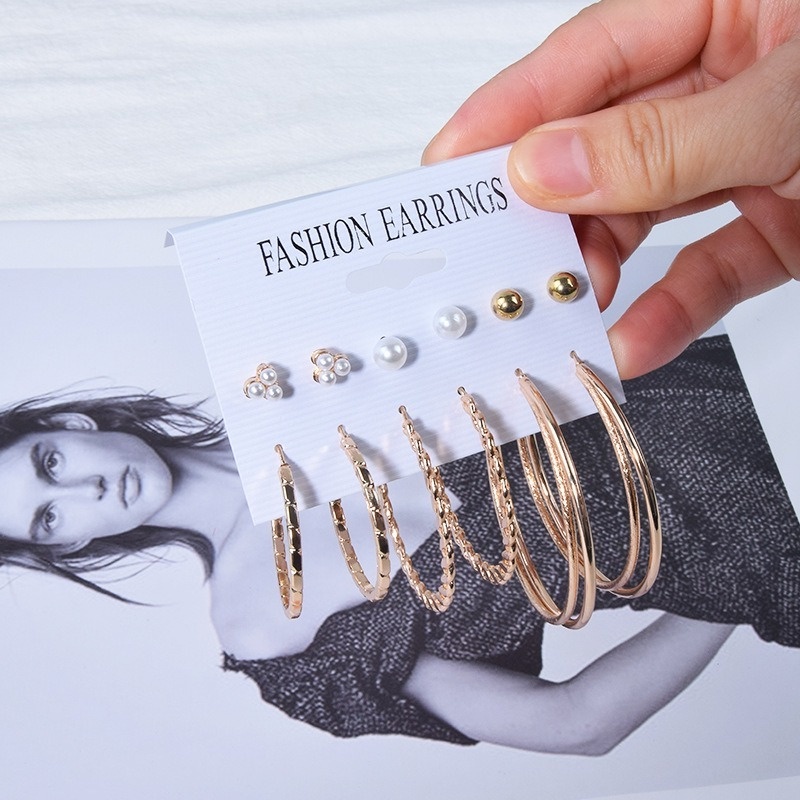 Set 6 Cặp Khuyên Tai Nữ Thời Trang