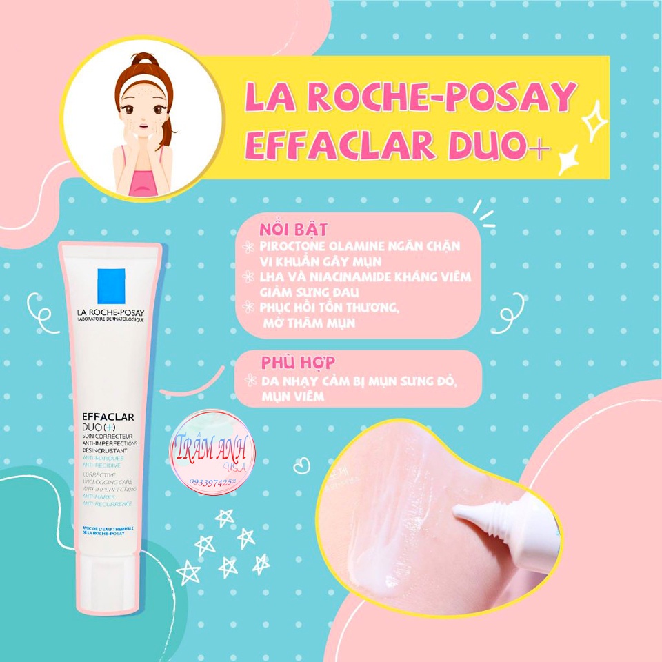 Kem Dưỡng Da La Roche-Posay Effaclar Duo Plus Giảm Mụn, Ngừa Vết Thâm 15/40ML