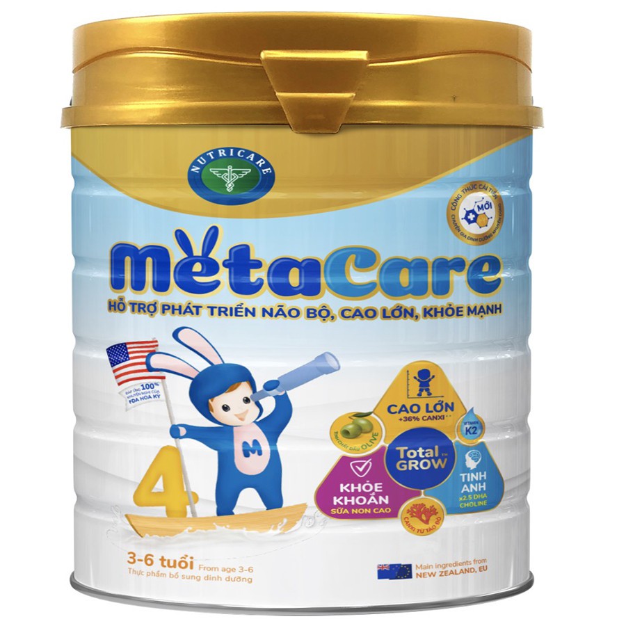 Sữa bột Nutricare Metacare 4 - phát triển toàn diện cho trẻ (900g)