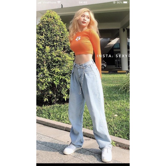 [SẴN] [Ảnh Feacback phía sau] Quần bò ống rộng nữ kèm video ảnh thật | BigBuy360 - bigbuy360.vn
