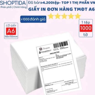 [BN123] 1000 tờ giấy in nhiệt A6, in đơn hàng, in mã vận đơn tự dán máy in Shoptida TMĐT Size 100x150mm 1galu8uq74