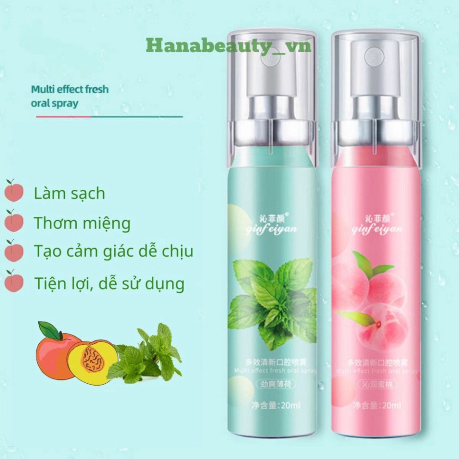 Xịt Thơm Miệng QINFEIYAN Hoa Quả Thơm miệng sạch sẽ thơm tho ILY