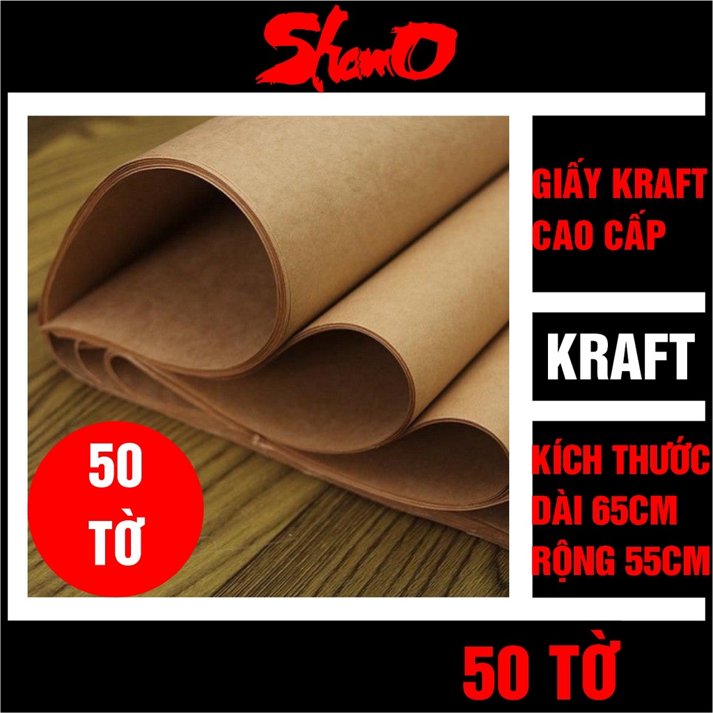 [ 50 tờ ] Giấy xi măng KT: 65cm x 55cm – Giấy Kraft ngoại – Dùng gói quà tặng, hoa tươi, thuốc bắc, thuốc nam, bọc sách