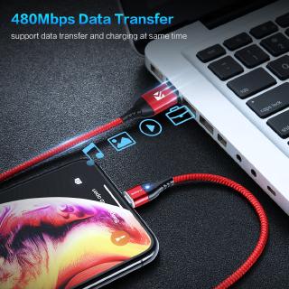 Floveme 3A Fast Charging Magnetic Cable Micro USB Lightning Type-C Cable