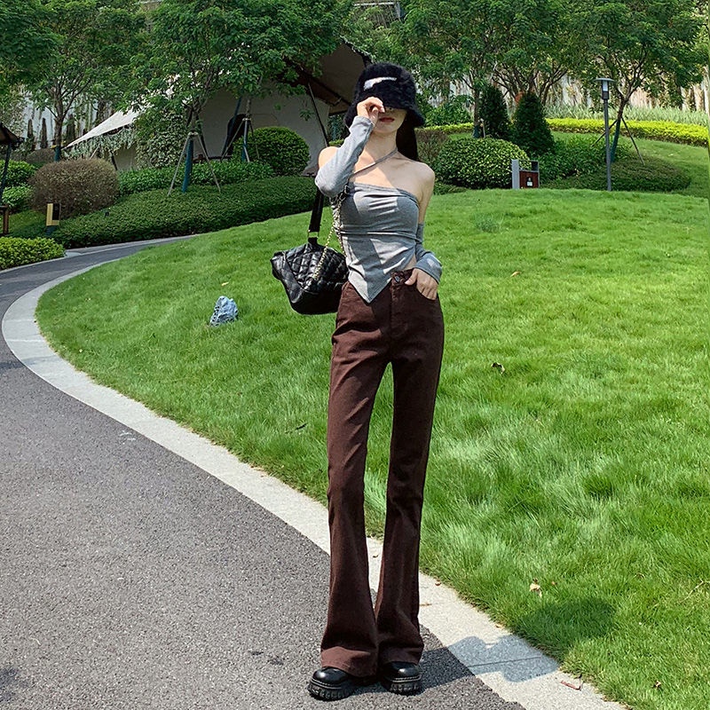 Quần Jean Đen Lưng Cao Dáng Ôm Thời Trang Xuân Thu 2022 Cho Nữ