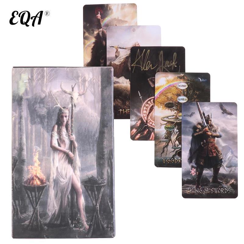 80pcs Runic Tarot Cards Prophecy Fate Divination Deck Family Party Board Game Beginner
