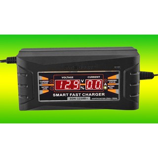 Bộ sạc nhanh acquy thông minh tự động 1206D. báo %, dòng sạc, điện áp, đầy tự ngắt.