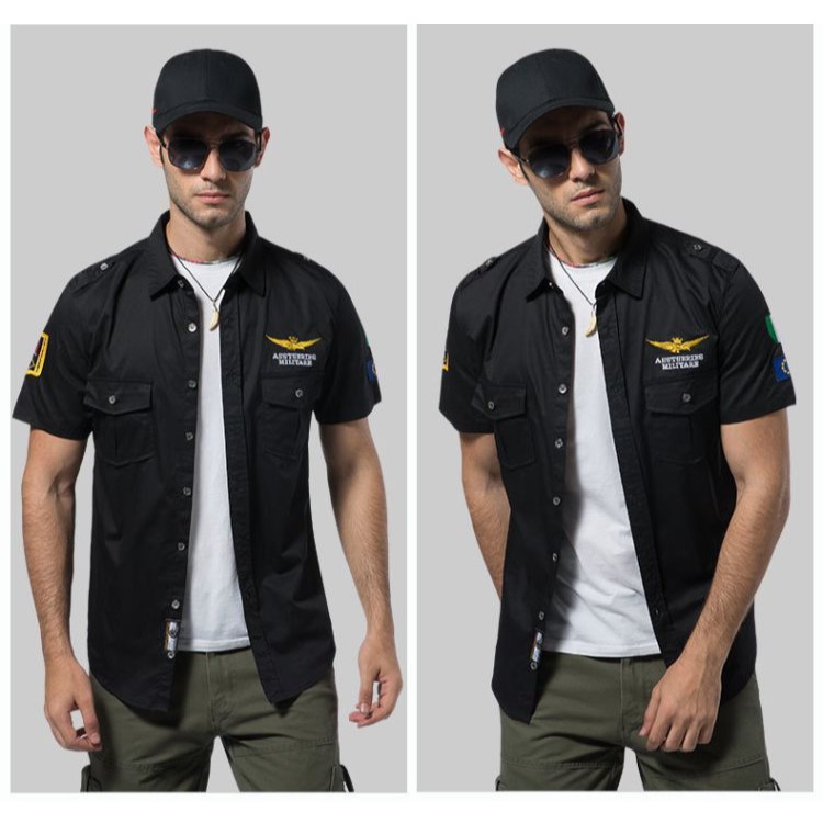 Áo sơ mi nam ngắn tay phong cách cơ trưởng, thời trang lính- hàng cao cấp | BigBuy360 - bigbuy360.vn