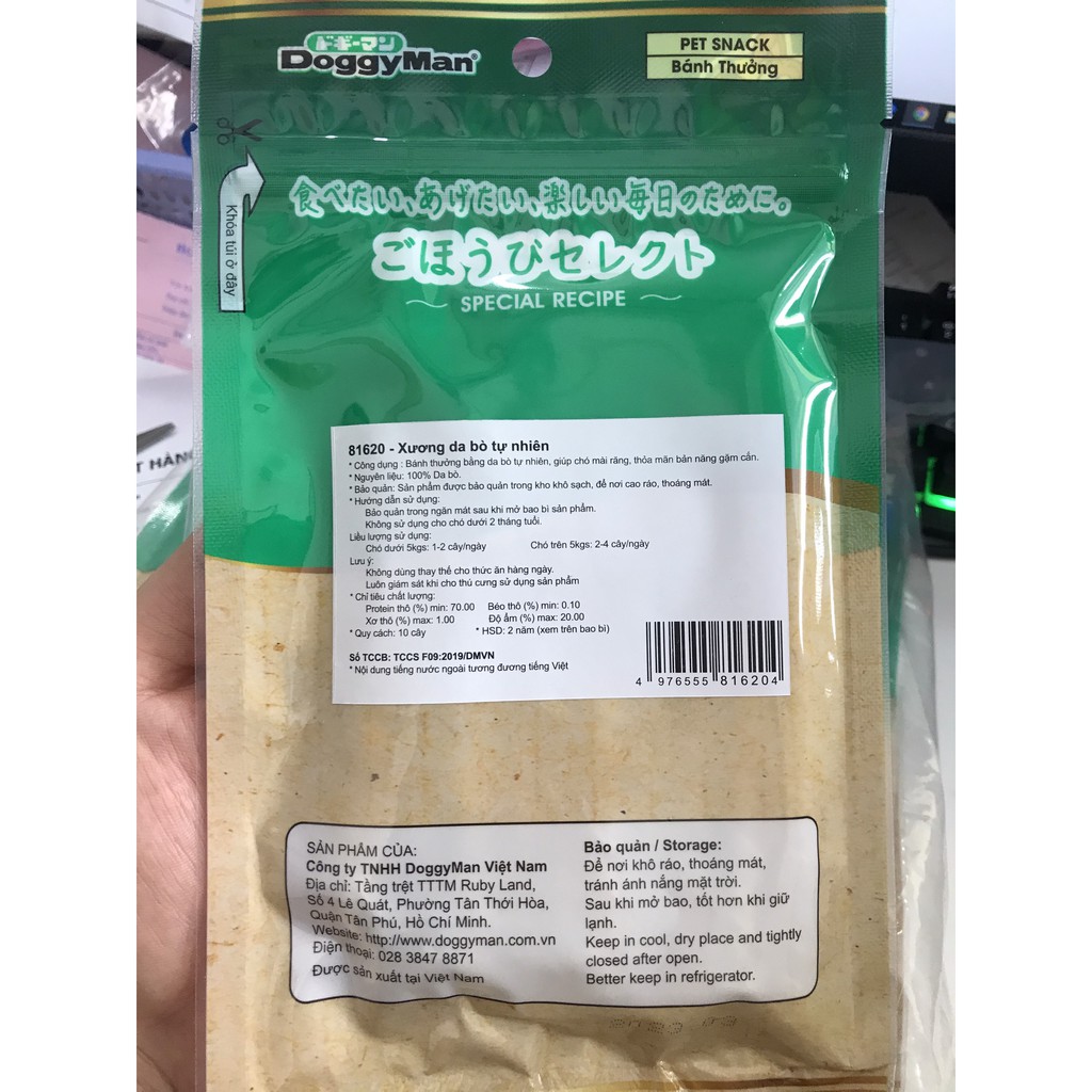 [Mã PET50 giảm 10% - tối đa 50K đơn 250K] Xương gặm cho Chó Snack Chó DoggyMan Que da bò tự nhiên 100g