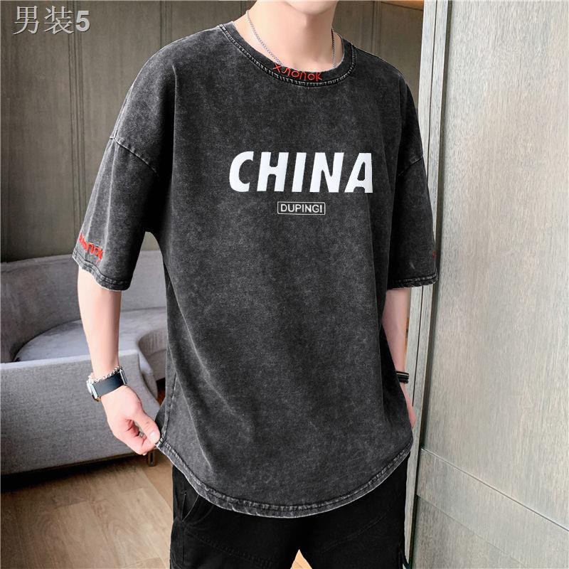 ☄◇áo thun ngắn tay tuổi teen 14 nam 15-16 học sinh trung cơ sở 13 quần mùa hè nửa cotton xu hướng đẹp trai