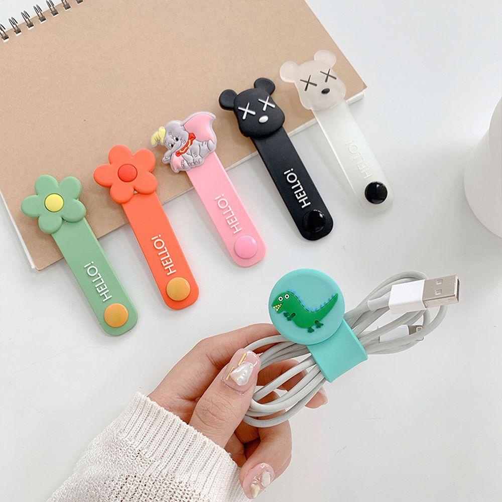 Dụng Cụ Quấn Dây Cáp Dễ Thương|Dụng Cụ Kẹp Dây Cáp Bằng Silicone Tiện Dụng