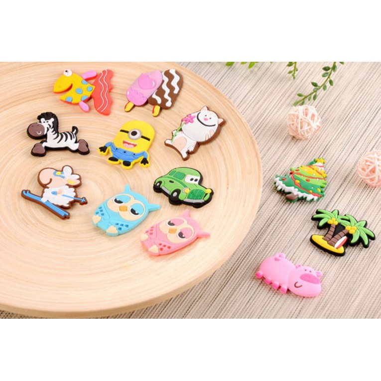 -Bộ 10 nam châm hít tủ lạnh - Miếng dán tủ lạnh nam châm hình thú nhiều mẫu,