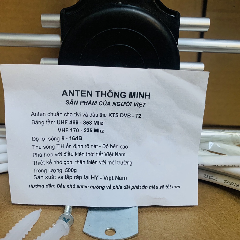 Dàn Anten thông minh cho tivi và thu sóng đầu KTS DVB - T2 ( 15m dây và 1 đầu cắm)