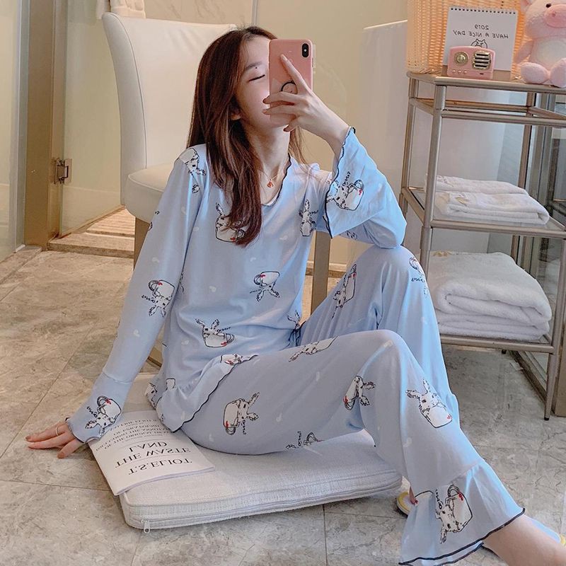 Đồ ngủ tay dài hoạ tiết in đáng yêu cho phái nữ | BigBuy360 - bigbuy360.vn