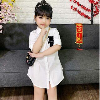 Váy sơmi gấu cho bé gai