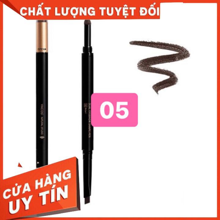 [chính hãng] Chì Kẻ Mày Định Hình Đa Năng Vacosi Dual Eyebrow Shape Pen  chất chì mịn giữ màu lâu trôi