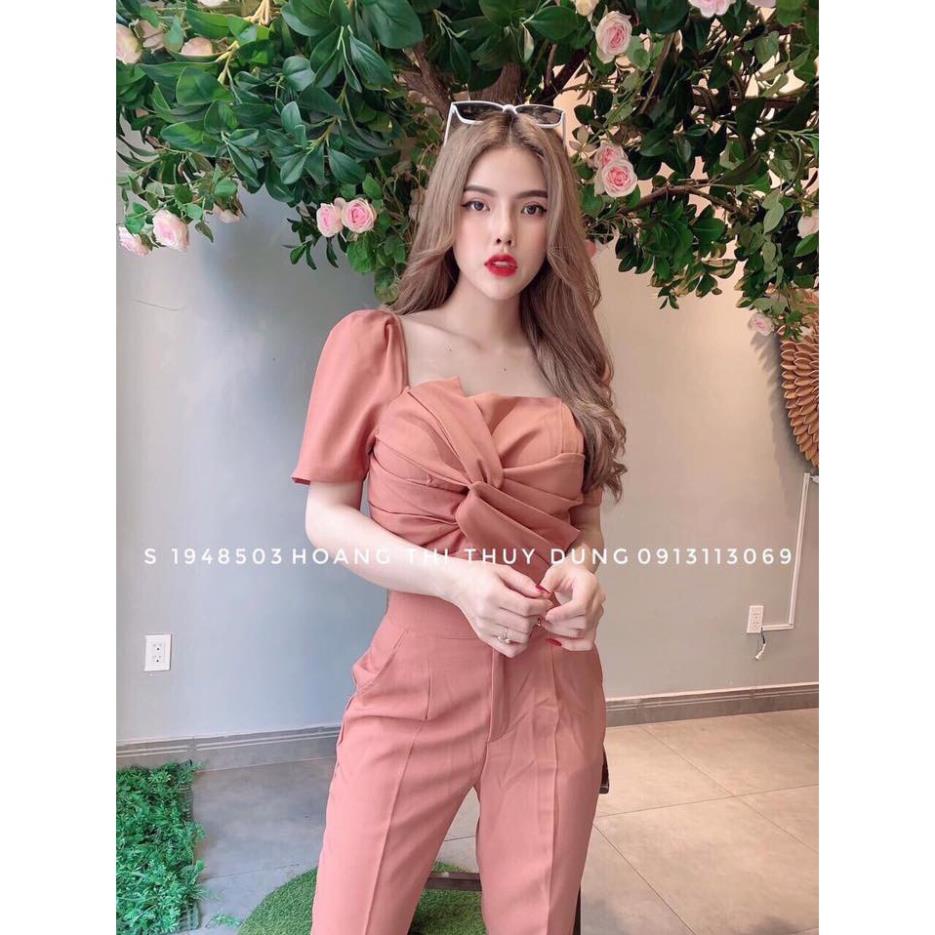 TSL-Set Bộ Nữ xoắn Ngực Quần dài ôm Thời Trang Sang Chảnh Quyến Rũ (có mút ngực) đỏ, hồng, vàng