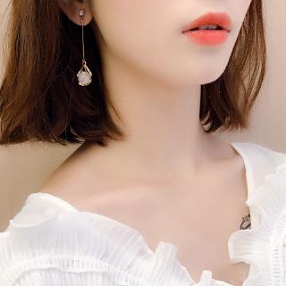 Hàn Quốc Opal Bông tai Tai Clip Bông tai Nữ Dài Bông tai cao cấp thời trang Bông tai
