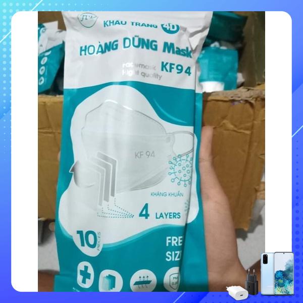 khẩu trang kf94 hoàng dũng kháng khuẩn, không xù lông.