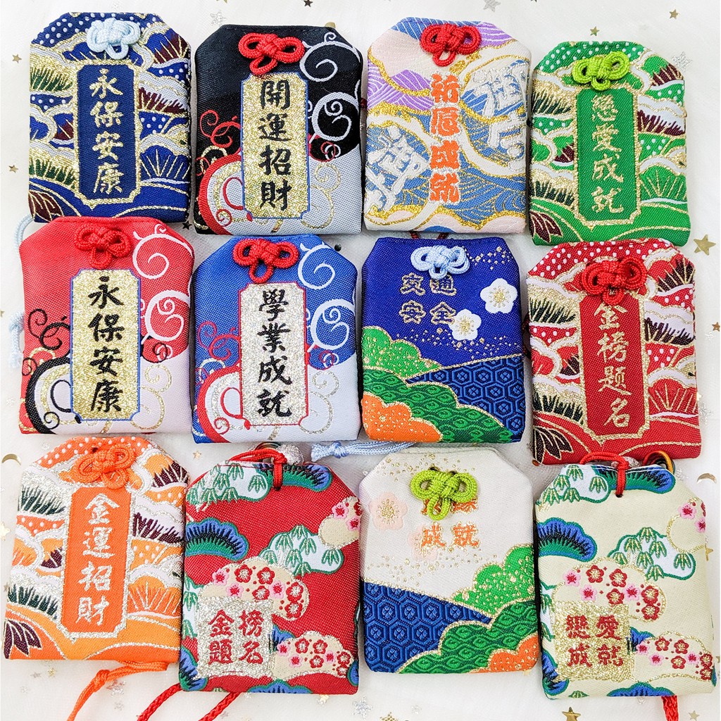 Túi Phước May Mắn Omamori Tặng  Đá Ngũ Sắc