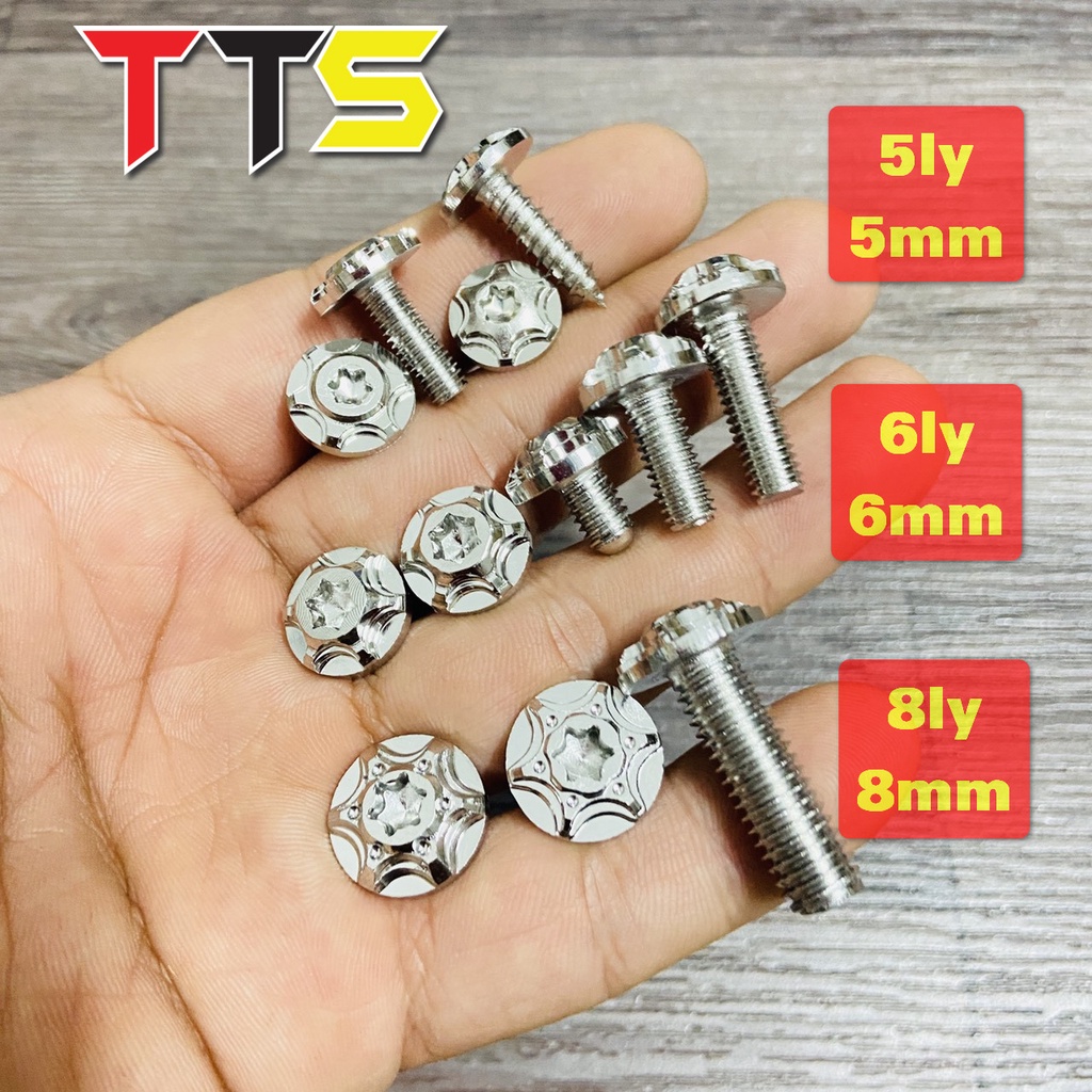 Ốc salaya inox lắp dàn áo, gác chân, đĩa phuộc xe máy từ 4ly, 5ly, 6ly, 8ly đầy đủ kích thước