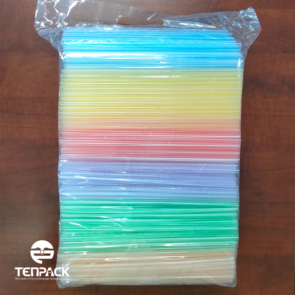 0.5Kg Ống hút thẳng trong sọc đa sắc pi6x20.5x500g