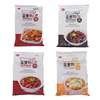 Combo 4 vị: Phomai, tương đen, cay ngọt, siêu cay - Bánh gạo Hàn Quốc Yopokki gói bé