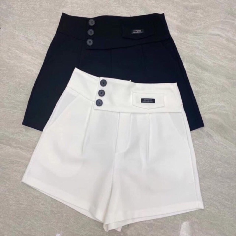 Quần short cạp cao dáng phồng phối khuy cạp !