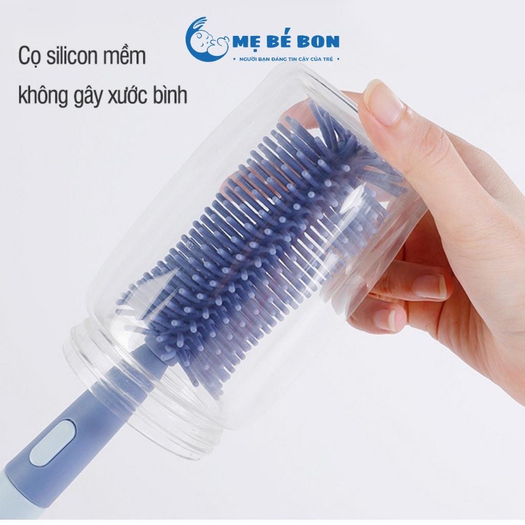 Cọ Bình Sữa Silicon Cao Cấp, Cọ Rửa Bình Sữa Silicon 3in1