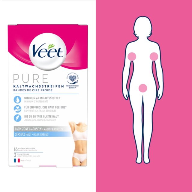 Veet wax Strips Body Veet, Wax ria mép Veet, Miếng dán tẩy lông mặt Veet- Hàng Nội Địa Đức