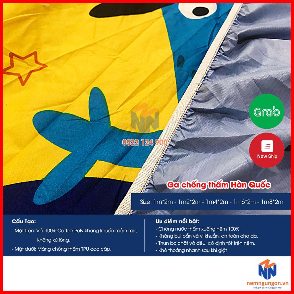 Ga trải giường, drap chống thấm nước kháng khuẩn Hàn Quốc dành cho nệm dày 5cm đến 10cm [Đủ size] - Giao màu ngẫu nhiên | BigBuy360 - bigbuy360.vn