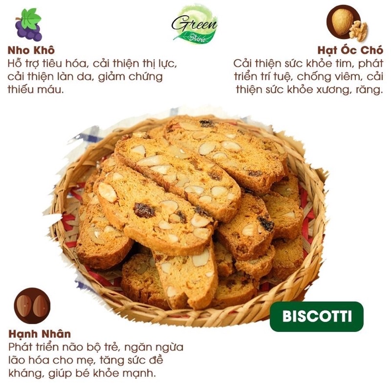 Bánh Ăn Kiêng, Bánh Biscotti Nguyên Cám Không Đường Eat Clean 100g | BigBuy360 - bigbuy360.vn