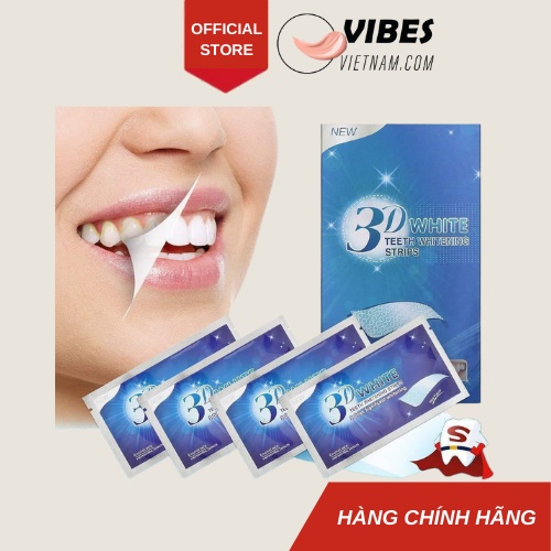 Miếng dán trắng răng 3D White Teeth Whitening Strips - Hộp 7 gói vibesvietnam