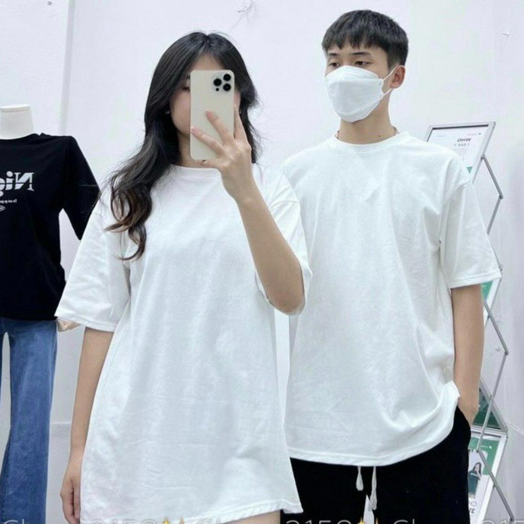 Áo phông thun nữ nam 3158 trơn tay lỡ unisex nhiều màu chất cotton khô mặc xinh