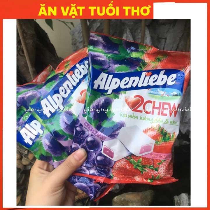 Kẹo mềm Alpenliebe 2Chew gói 87.5g 25 viên hương vị ngẫu nhiên tuỳ đợt hàng date xa