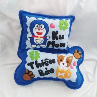 Cặp gối handmade cho bé yêu Doremon và cún con