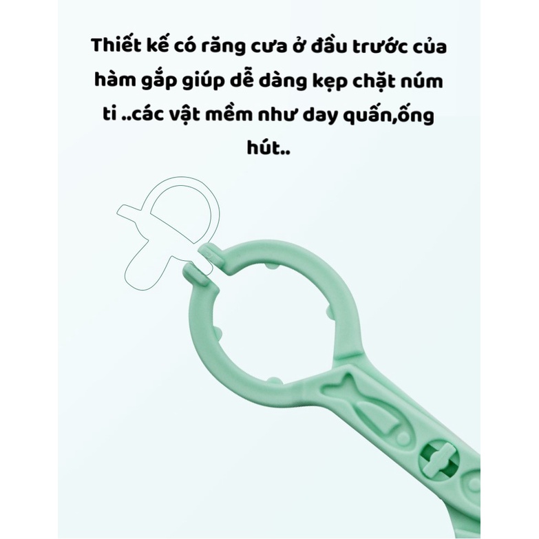 Kẹp Gắp Bình Sữa, Ty Giả Đa Năng Cho Bé Chống Trơn Trượt Misuta Cao Cấp