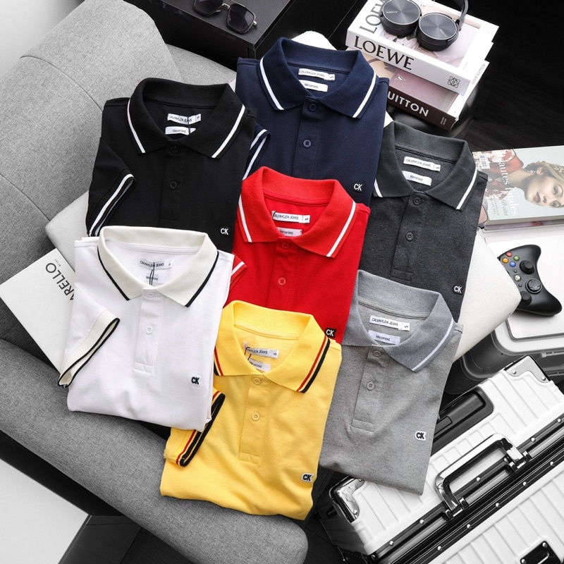 Áo thun Polo Nam ngắn tay C.K Form Slimfit vải cotton dư xịn co dãn 4 chiều thấm hút mồ hôi Hàng VNXK