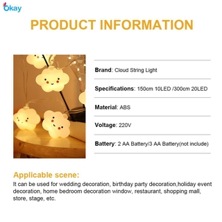 Dây Đèn Led Trang Trí Hình Đám Mây