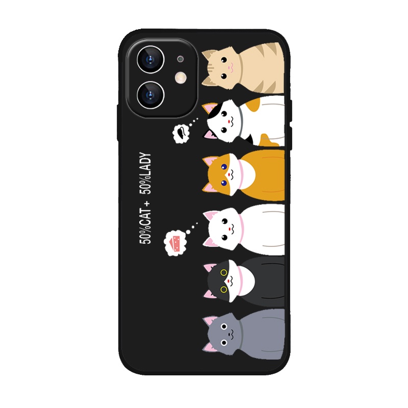 Ốp lưng điện thoại nhựa mềm iPhone 6 6S 7 8 6plus 7plus 8plus X XS SE 2020 màu đen hình dấu chân mèo