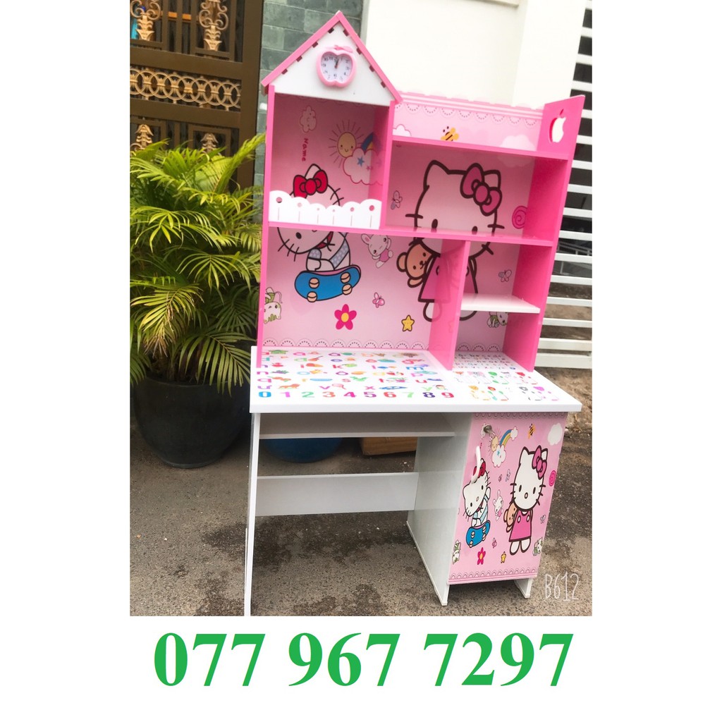 Bàn học sinh kitty cho bé tiểu học, mẫu mới 2021 hình ảnh thực tế 100%